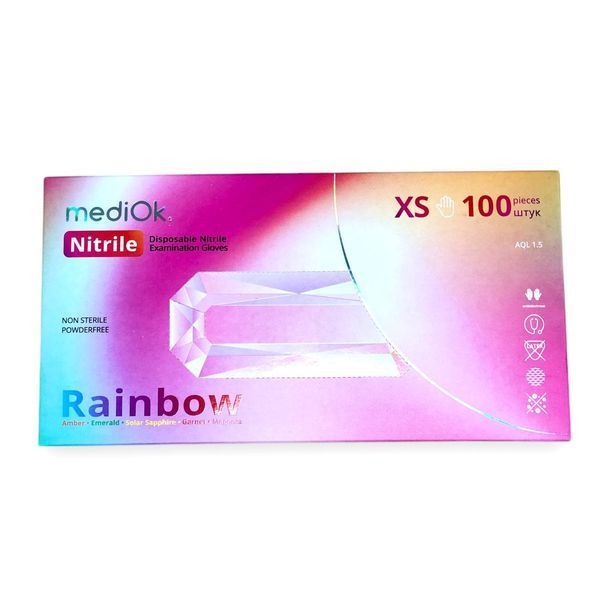 Нітрилові рукавички MediOK, RAINBOW, XS 19667 фото
