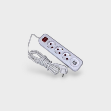 Подовжувач 3 розетки 3 м + 2USB 22060 фото